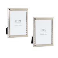 Items Set van 2x stuks fotolijstjes zilver geschikt voor een foto van 20 x 15 cm -