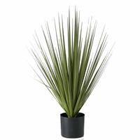 Shoppartners 1x Groene grasplanten/kunstplanten Carex 68 cm in zwarte pot -