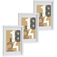 Arte r 3x stuks houten fotolijst wit geschikt voor een foto van 18 x 24 cm of 21 x 30 cm -