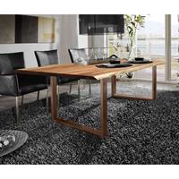 MÃ¶bel Exclusive Unikater Tisch aus Akazie Massivholz & Metall Baumkante