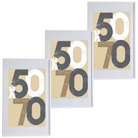 Arte r 3x stuks houten fotolijst wit geschikt voor een foto van 50 x 70 cm of 60 x 90 cm -
