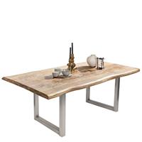 MÃ¶bel Exclusive Rustikaler Tisch mit Baumkante Mangoholz und Metall
