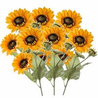 8x stuks zonnebloemen kunstbloem takken 62 cm -