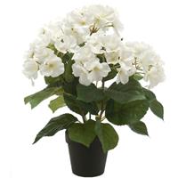Witte hortensia Hydrangea Macrophylla kunstplant in kunststof pot cm -