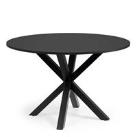 4Home Runder KÃ¼chen Tisch in Schwarz mit Metallgestell 120 cm breit