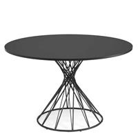 4Home Esszimmertisch in Schwarz runde Tischplatte