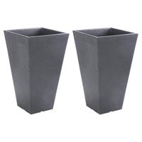 Set van 2x stuks antraciet grijze bloempotten van 55 cm - Buiten plantenpotten/plantenbakken