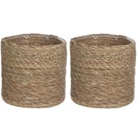 Mica Decorations 2x stuks naturel Bruin