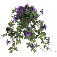 Mica Decorations Groene Petunia kunstplant met Paars