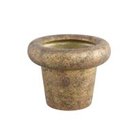 Ptmd Collection Relandi Ronde Bloempot  H24 x Ã30 cm  Cement  Goud