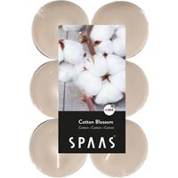 Candles By Spaas 48x Maxi geurtheelichtjes Cotton Blossom 10 branduren - Geurkaarsen katoen/bloesem geur - Grote waxinelichtjes