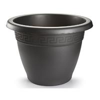 Forte Plastics 2x Antraciete plantenbakken/bloempotten 20 cm - Woon/tuinaccessoires/decoratie - Ronde bloempotten/plantenpotten voor binnen/buiten