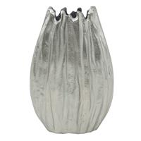 Ptmd Collection Zavin Ovale Bloempot  18 x 6 x 26 cm  Aluminium  Zilver