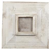 Clayre & Eef Witte Fotolijst 25*2*25 cm / 9*9 cm 2F0846