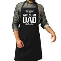 Bellatio Awesome dad cadeau bbq/keuken schort heren - kado schort voor vaders