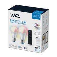 Philips WiZ ledlamp A60 gekleurd en wit E27 8W 2 stuks met afstandsbediening