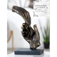 Casablanca by Gilde Decoratief figuur Sculptuur two hands, bronskleur bruin (1 stuk)