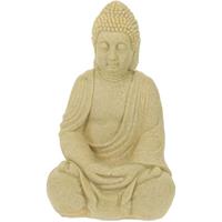 RELAXDAYS XL Buddha Figur sitzend, 50 cm hoch, Feng Shui, Outdoor, Garten Dekofigur, wetterfest, Zen Buddha Statue, sand - 