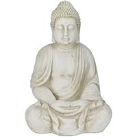RELAXDAYS XXL Buddha Figur, groÃŸer Gartenbuddha sitzend, 70 cm hoch, wetterfest & frostsicher, Garten Dekofigur, creme - 