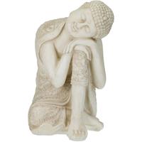 RELAXDAYS XXL Buddha Figur, ruhender Gartenbuddha, HBT 61 x 40,5 x 38 cm, wetterfest, frostsicher, Dekobuddha, cremeweiÃŸ - 