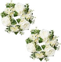 Creativ green Kunstbloem Kerzenring Rosen und Blüten in een set van 2 (2 stuks)