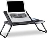relaxdays laptoptafel hout - bedtafel - opklapbaar - bed bank tafel tafeltje