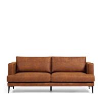 4Home Mikrofaser Couch in Cognac Braun VierfuÃŸgestell aus Metall
