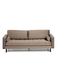 4Home Dreisitzer Sofa in Taupe Samt und Metall