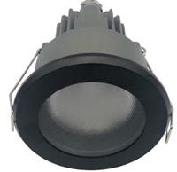 Groenovatie LED Inbouwspot 7W, Zwart, Rond, 24D, Warm Wit, Waterdicht IP65