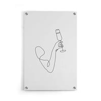 Walljar | Plexiglas schilderij Champagne Line Art