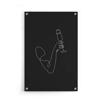 Walljar | Plexiglas schilderij Champagne Line Art