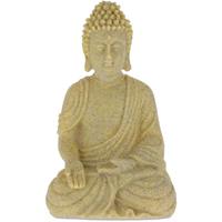 RELAXDAYS Buddha Figur sitzend, 40 cm hoch, Feng Shui Deko, wetterfest & frostsicher, groÃŸe Garten Dekofigur, sand - 