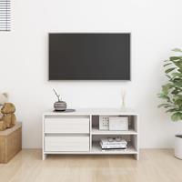vidaXL Tv-meubel 80x31x39 cm massief grenenhout wit