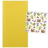 Merkloos Pasen gedekte tafel set geel tafelkleed met 20x pasen thema servetten 33 x 33 cm -