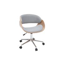 MILIBOO Design-Stuhl Rollen Weiß und helles Holz BENT - Hellgrau - 