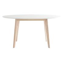 MILIBOO Tisch oval 150 cm Weiß und helles Holz LEENA - Weiß - 