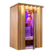 Gartentraum.de Modern ausgestattete Indoor Infrarotkabine aus Fichtenholz für Zuhause - Osiris / für 2 Personen / mit Magnesiumheizung