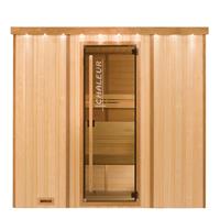 Gartentraum.de Vollausgestattete Indoor Sauna aus Holz in verschiedenen Größen mit Glastür - Visal / 160x125cm (BxT) / 1-2 Personen