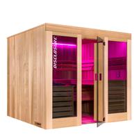 Gartentraum.de Voll ausgestattete Innensauna für Haus oder Wohnung mit Platz für 3 bis 6 Personen - Marik / rechteckiger Grundriss / Finnische Sauna + Bio Sauna