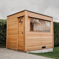 Gartentraum.de Outdoorsauna mit Fenster aus Fichtenholz für 3-6 Personen - Acena / Finnische Sauna