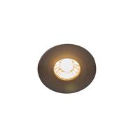 Qazqa Moderne Inbouwspot Zwart Rond Ip44 - Xena