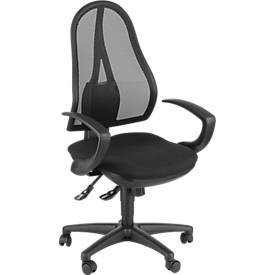 Topstar bureaustoel OPEN POINT SY, synchroonmechanisme, zonder armleuningen, ergonomisch gevormde wervelsteun, zwart