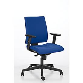NowyStyl Bürostuhl INTRATA, Synchronmechanik, ohne Armlehnen, Muldensitz mit Knierolle, bis 110 kg, Kunststoff, blau