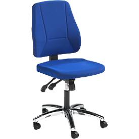 Prosedia bureaustoel YOUNICO PLUS 8, synchroonmechanisme, zonder armleuningen, halfhoge rugleuning, aluminium gepolijst/blauw