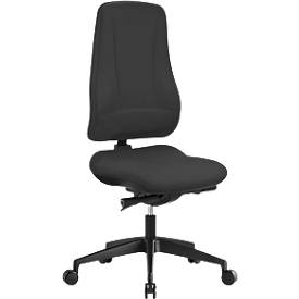 Prosedia bureaustoel LEANOS V KOMFORT, synchroonmechanisme, zonder armleuningen, hoge rugleuning, knierol, zwart/zwart