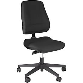 Prosedia bureaustoel LEANOS V ERGO, synchroonmechanisme, zonder armleuningen, ergonomisch gevormde wervelsteun, zwart/zwart