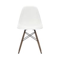 Vitra DSW - Eames Plastic Side Chair Stuhl / (1950) - Dunkles Holz -  - Weiß