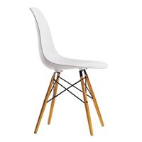 Vitra DSW - Eames Plastic Side Chair Stuhl / (1950) - Helles Holz -  - Weiß