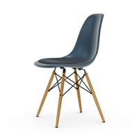 Vitra DSW - Eames Plastic Side Chair Stuhl / (1950) - Sitzkissen / Helles Holz -  - Blau