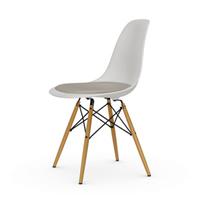 Vitra DSW - Eames Plastic Side Chair Stuhl / (1950) - Sitzkissen / Helles Holz -  - Weiß